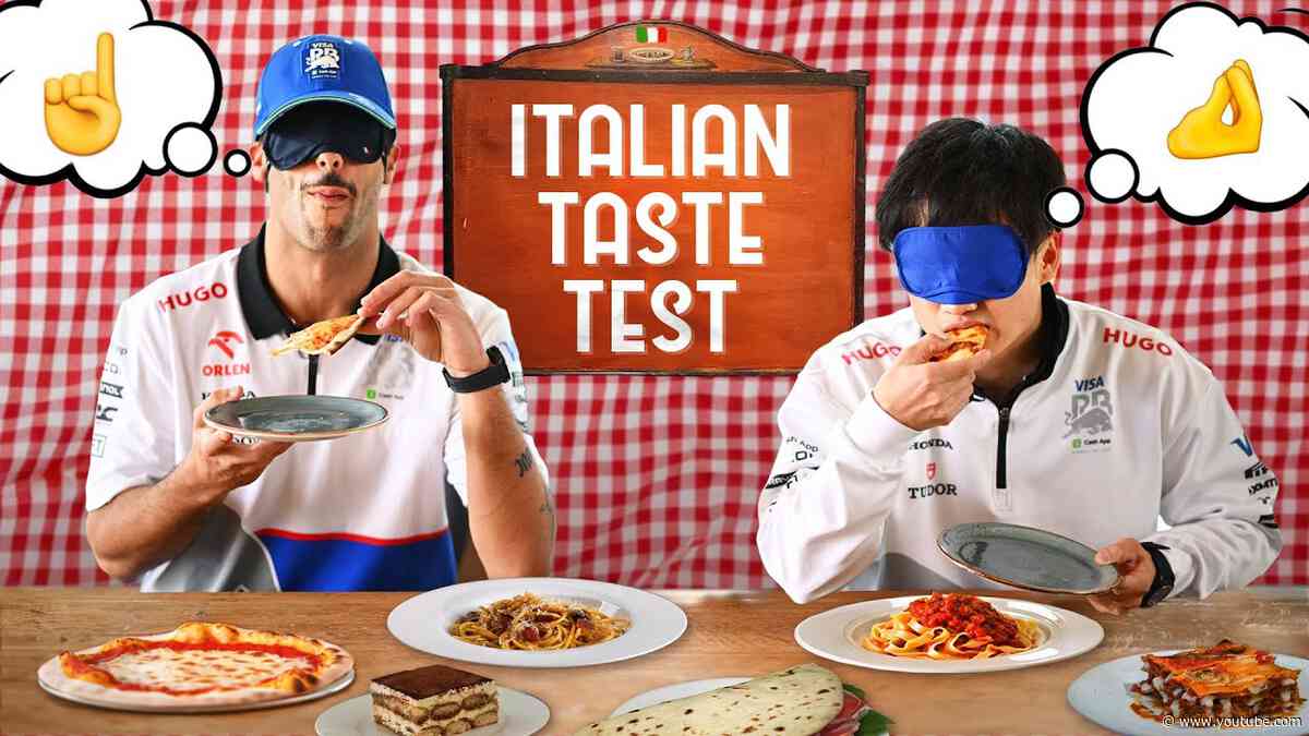 Daniel Ricciardo vs Yuki Tsunoda vs Italian Food | Italian Food Tasting Test