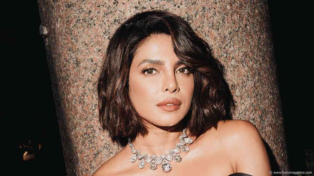 Priyanka Chopra stuns in a dramatic black and white gown — and reveals why she chopped her hair off for her $43 million accessory