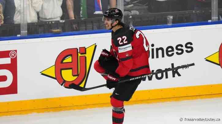 Cozens scores second of game in OT as Canada outlasts Czechia at hockey worlds