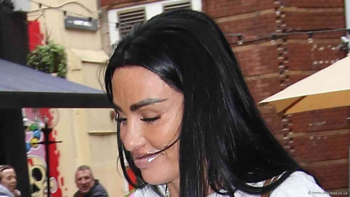 Katie Price is seen for the first time since it was revealed she's being evicted from her Mucky Mansion as the bankrupt star heads to her live show with boyfriend JJ Slater