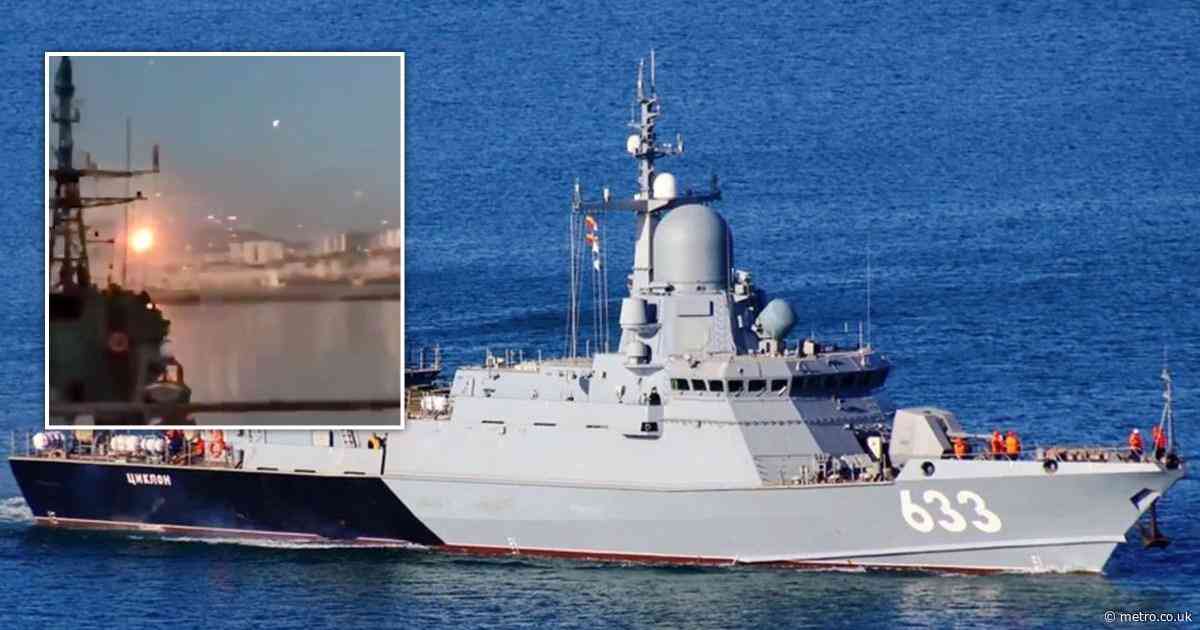 Putin’s brand new £26,000,000 missile ship Tsyklon struck