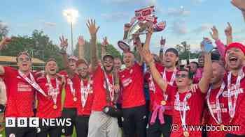 Crawley Town fans celebrate play-off win with team