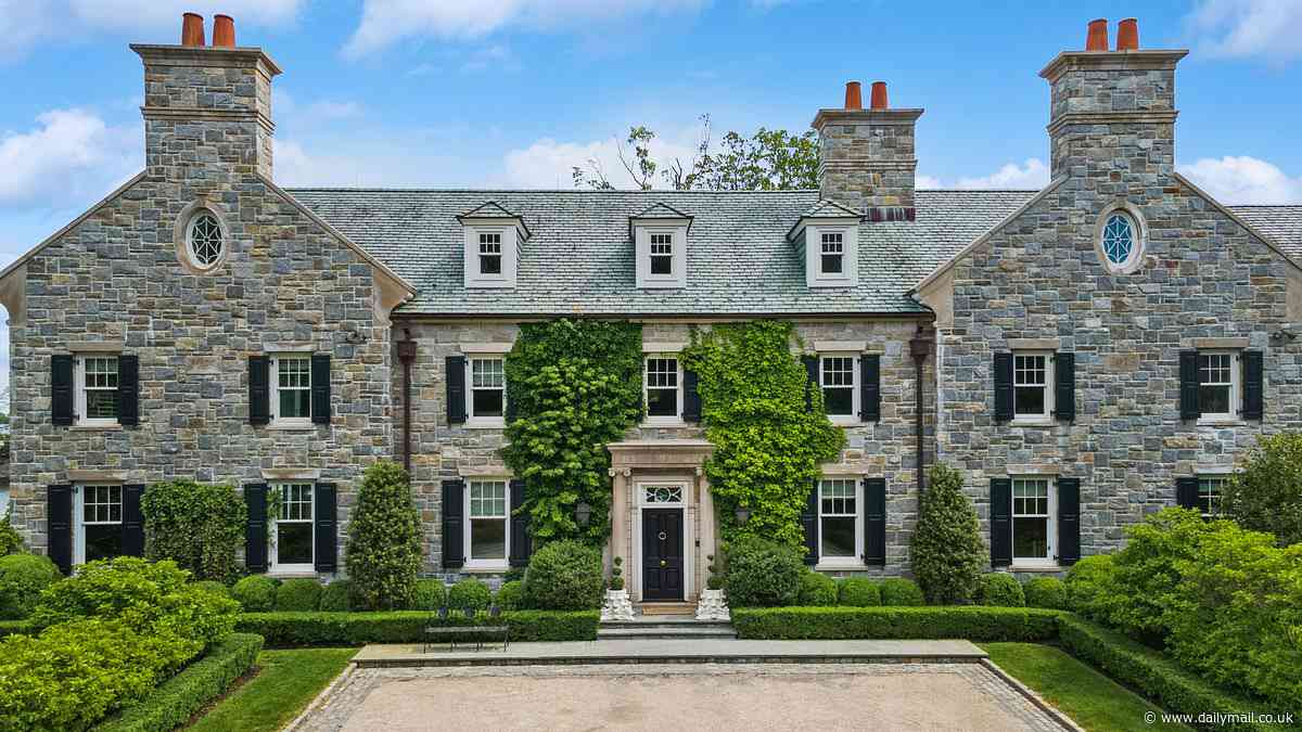 The most expensive house for sale in 'the city of billionaires': Stunning Connecticut estate with its own beach hits market for eye-watering price