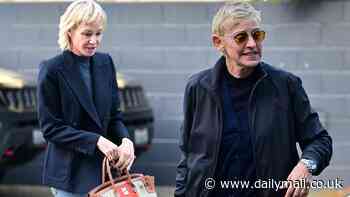 Ellen DeGeneres and wife Portia de Rossi both smile as they arrive to her standup comedy show in Los Angeles... after 15 years of marriage