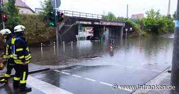 Wassermassen in Bamberg: Autos stecken erneut in Unterführung Geisfelder Straße fest