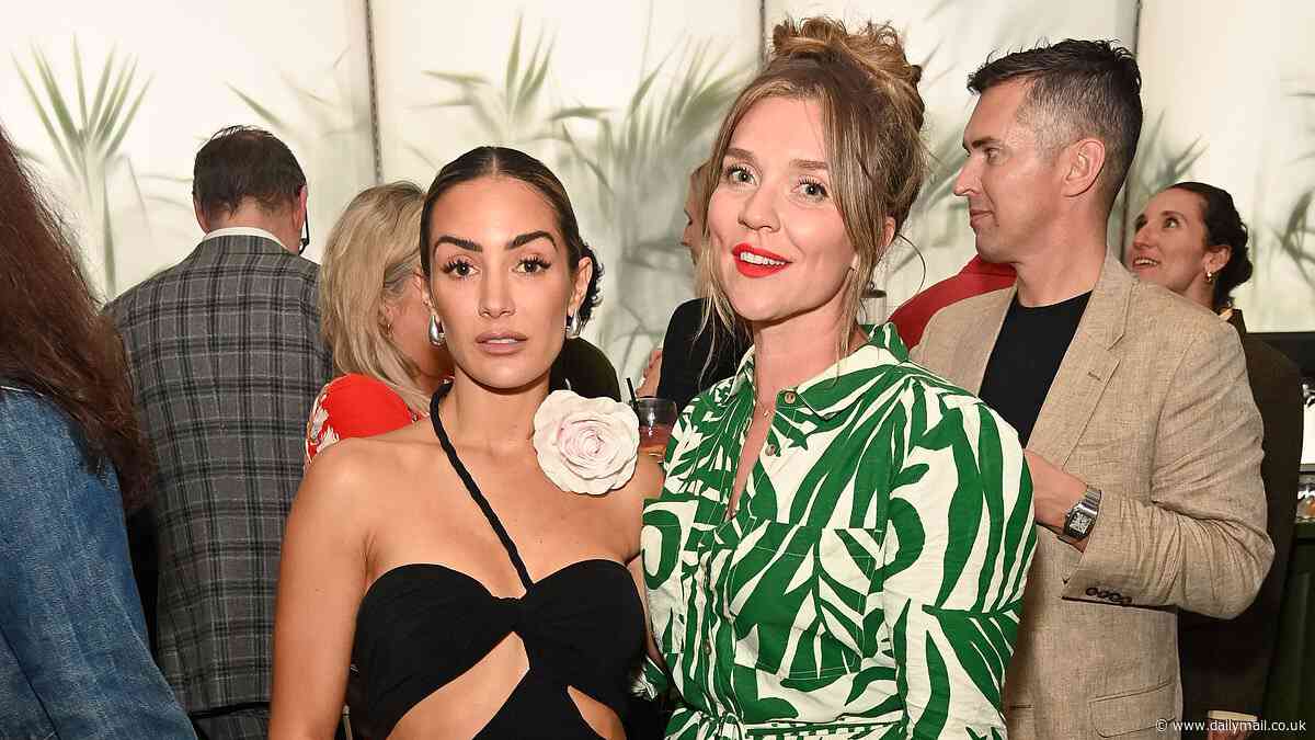 Frankie Bridge shows off her physique in a figure-hugging black dress as she joins Candice Brown at Chelsea Flower Show's Vanity Fair party