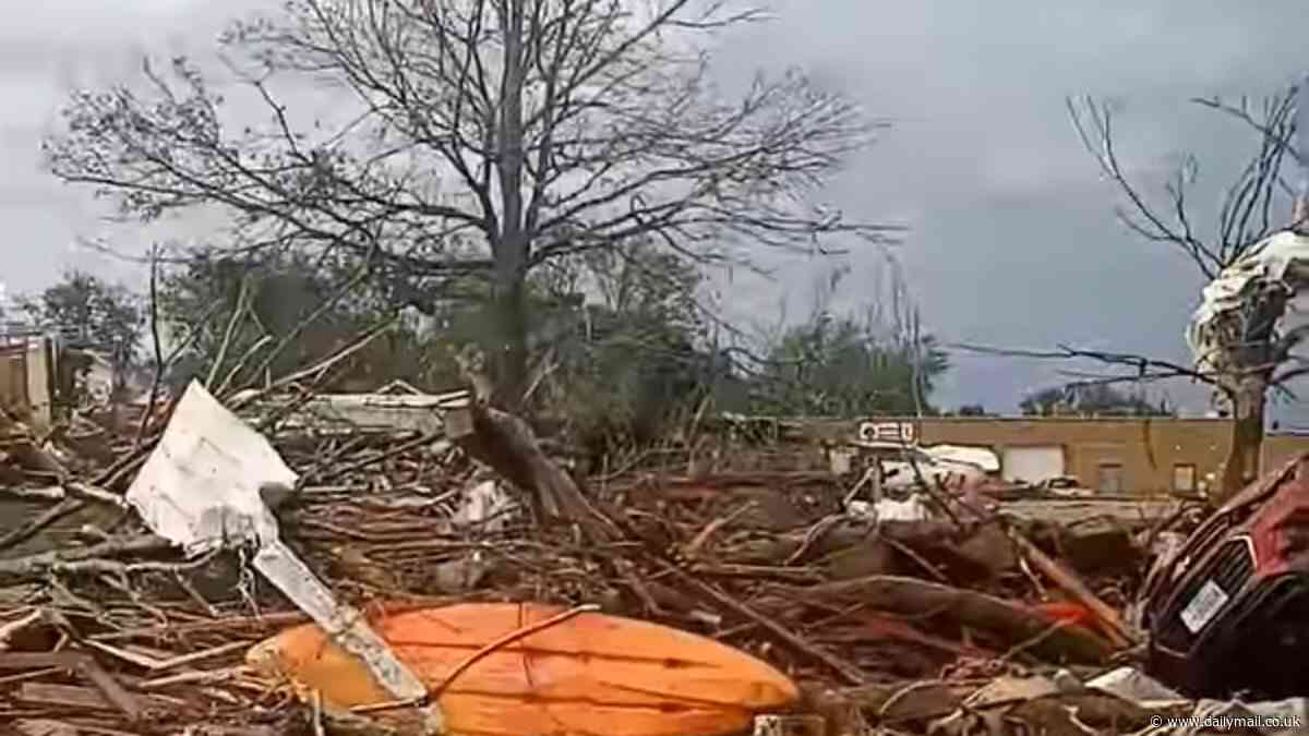 At least one dead after massive tornadoes rip through rural Iowa - toppling homes and shredding wind turbines as 25 million people are put under severe warnings