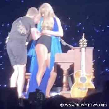 Taylor Swift suffers wardrobe malfunction on stage in Sweden