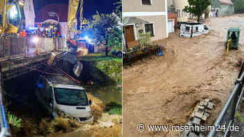 Schwere Unwetter in Bayern: Autos regelrecht weggerissen – Straßen und Keller überflutet