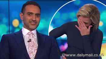The Project's Sarah Harris makes Waleed Aly blush as she probes co-host about his undies