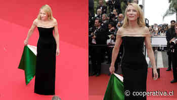 Cate Blanchett posó con alucinante bandera de Palestina en Cannes