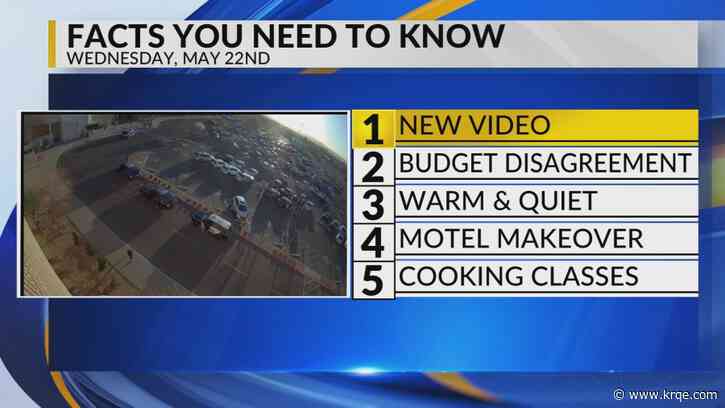 KRQE Newsfeed: New video, Budget disagreement, Warm and quiet, Motel makeover, Cooking classes