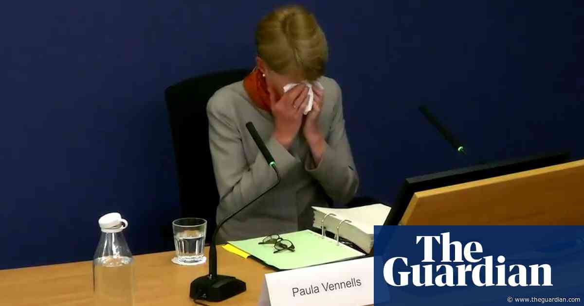 Former Post Office chief breaks down in tears at Horizon IT inquiry – video