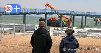 Timmendorfer Seebrücke: Arbeitsplattform losgerissen - Ponton auf dem Meeresboden aufgesetzt