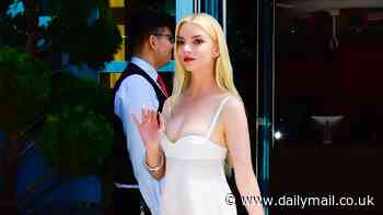 Anya Taylor-Joy dons cleavage-boosting white dress in NYC ahead of her appearance on The Late Show with Stephen Colbert