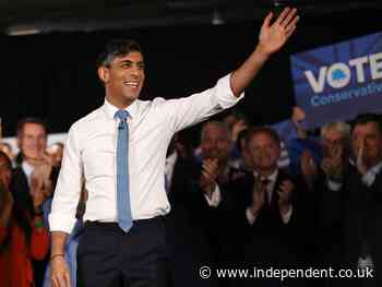 Bear hugs, security ejections and umbrellas just in case: Inside Rishi Sunak’s general election rally