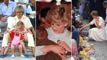 Princess Diana's most cherished snaps are revealed: From enjoying a family holiday to Majorca with William and Harry and cradling a young boy battling cancer in Pakistan to her shaking the hands of 'untouchables' in India
