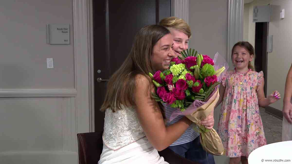Texas college graduate and donor gets surprise visit from young recipient