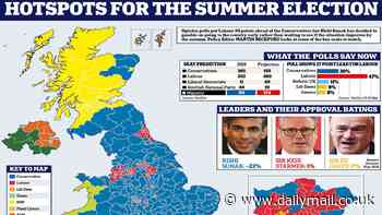 Revealed: As Rishi Sunak shocks the nation with a snap election, the Mail looks at the key battle grounds ahead of July 4 vote