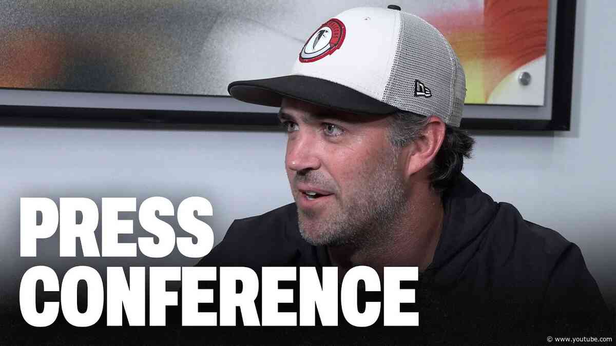 Zac Robinson, Jimmy Lake & other members of the Atlanta Falcons coaching staff speak with media
