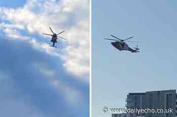Coastguard helicopter circles over Southampton