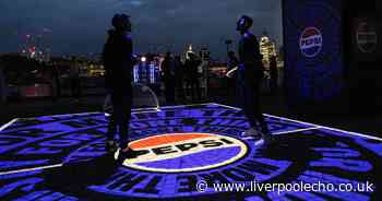 Pepsi MAX laser football pitch in Liverpool for one night only