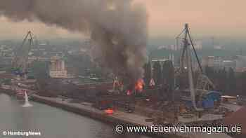 Großbrand im Harburger Hafen
