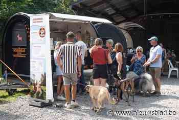 Ook hondenbar met hondenbier, pawseco, hondencava en snacks en woefenspeeltuin op Tuindagen in Domein Heihuyzen