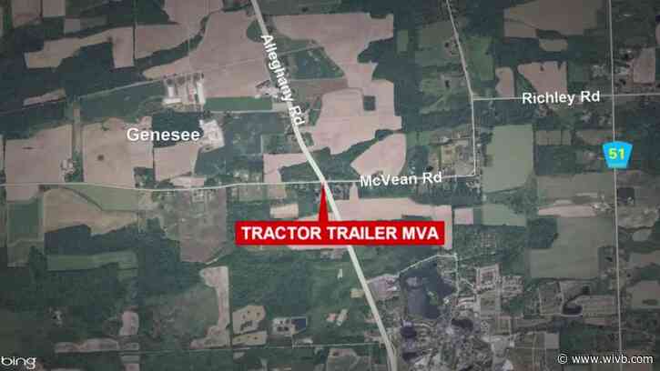 3 hospitalized in Genesee County crash involving tractor-trailer