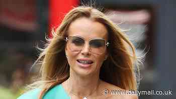 Amanda Holden, 53, goes braless in a skintight mint green dress as she puts on a glam parade while leaving her radio show
