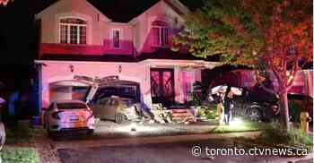 One person taken to hospital after vehicle slams into Markham, Ont. home