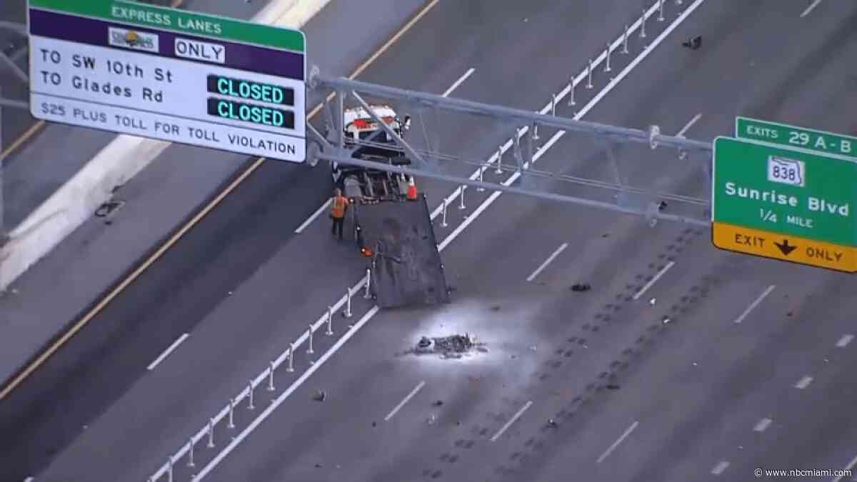 1 motorcyclist killed, another severely injured in crash on I-95 in Fort Lauderdale