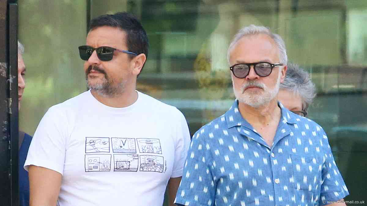 Graham Norton makes a rare appearance with husband Jonathan McLeod as they holiday in New York