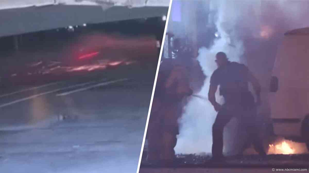 ‘Like a bomb': Video shows fiery crash that left 1 dead and 3 injured in Lauderhill