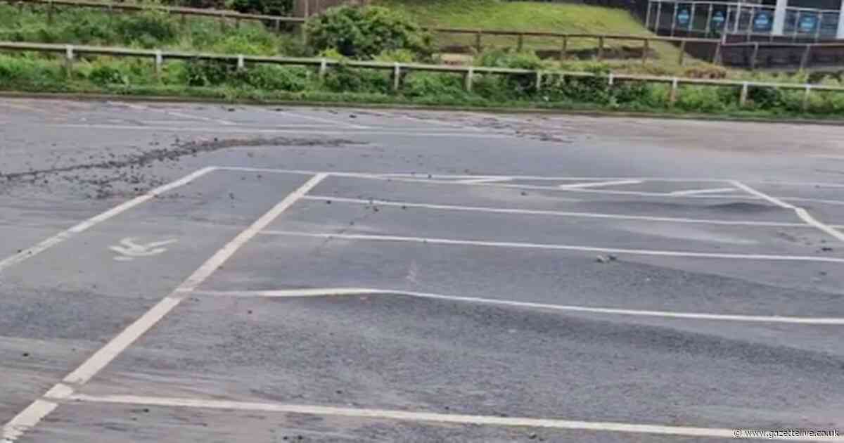 Viral video shows shocking damage to Saltburn car park after flooding across Teesside