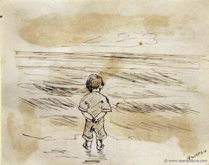 9‑Year-Old Edward Hopper Draws a Picture on the Back of His 3rd Grade Report Card