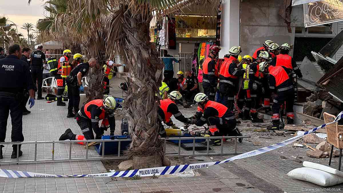 Four dead and dozens of others injured in disaster at Majorcan beach resort: Club's restaurant collapses 'through to the basement' as rescue teams scramble to rescue more holidaymakers feared trapped inside the rubble