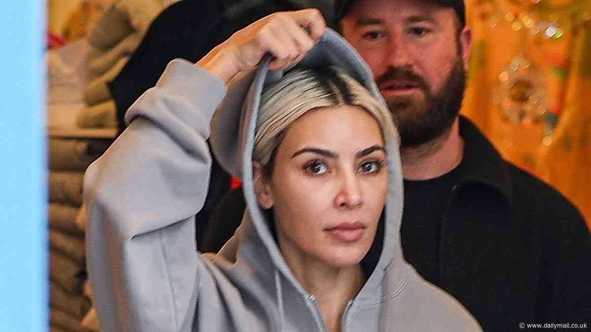 Kim Kardashian de-glams! Star goes makeup free and dons sweatpants for very dressed down Beverly Hills outing