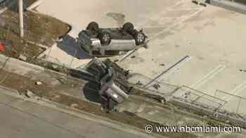 Two vehicles involved in rollover crash in North Miami
