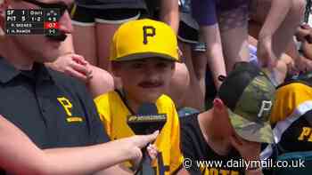 Young Pirates fan reveals his favorite thing about rookie Paul Skenes is his 'mustache and Livvy Dunne' ... as LSU gymnast watches her man in Pittsburgh