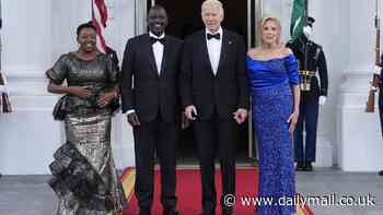 Joe and Jill Biden welcome Kenya's president and wife to state dinner with Don McClean, 78, and his MUCH younger girlfriend, Sean Penn and a solo Hunter's wife on the red carpet