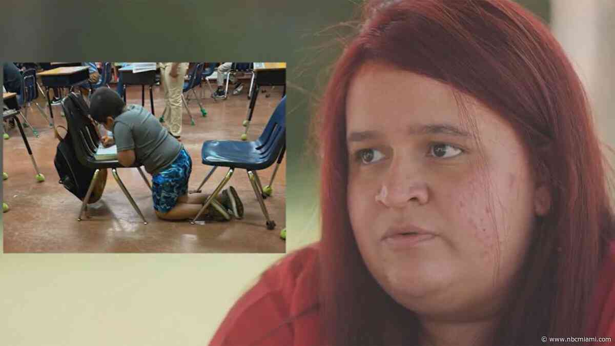 Mom seeks answers after picture shows child working without desk at Homestead school