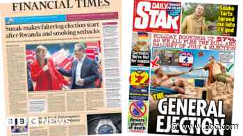 The Papers: 'Faltering election start' and 'General ejection'