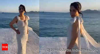 Preity looks dreamy in white shimmer gown at Cannes