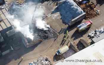 Hailsham: Firefighters tackle car scrap yard blaze