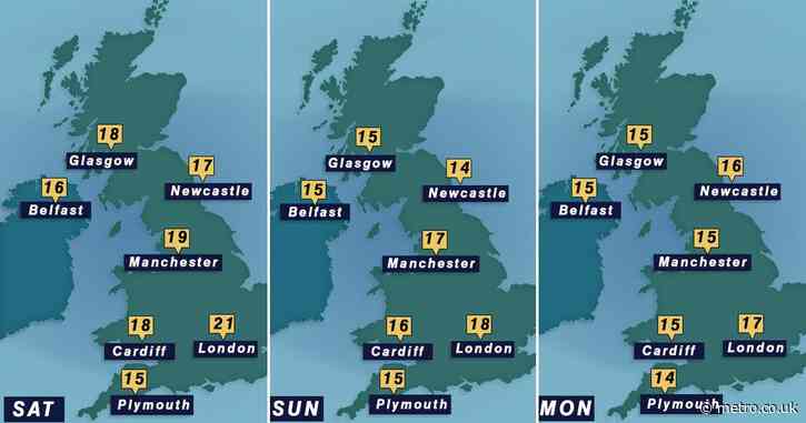 Map shows where the warmest place in UK could be this bank holiday