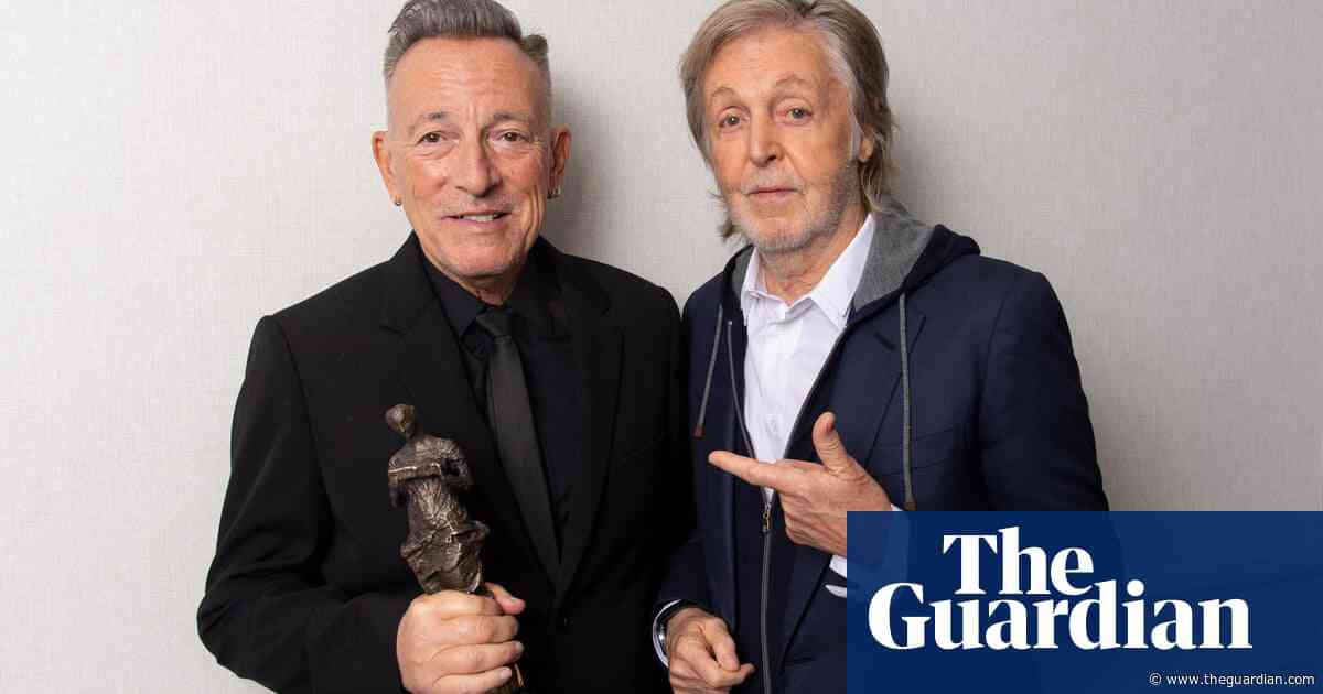 ‘He’s never worked a day in his life!’: Paul McCartney honours Bruce Springsteen at Ivor Novello awards
