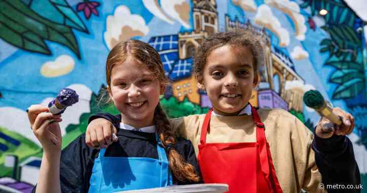 School children create mural imagining a greener future for Coventry