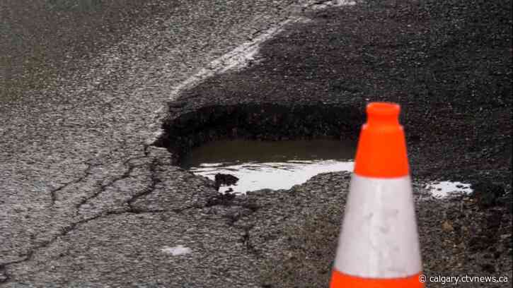 Tires 'destroyed' by massive Calgary pothole, driver says