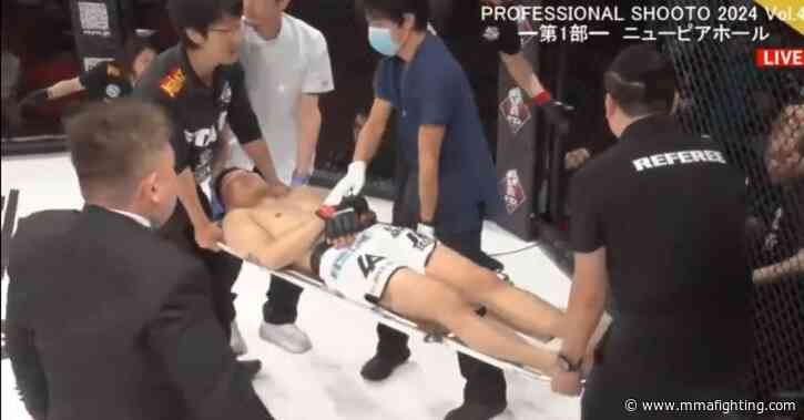 Missed Fists: Fighter stretchered out of cage after vicious knockout